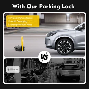 Outdoor Foldable Car Parking Lock Barrier Alarm Function with 2 Remote Controls - Picture 1 of 24