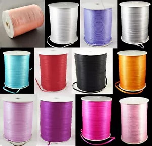 3mm Satinband 1 - 10 Meter, 3 mm Breit 14 Farben Rot, Pink, Schwarz ab 0,25 €/m - Bild 1 von 26