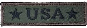 PARCHE GANCHO BOSQUE EJÉRCITO TÁCTICO LENGÜETA MORAL AMERICANA 2 ESTRELLAS EE. UU. - Imagen 1 de 2