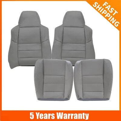 4PCS 2002-2007 For Ford F250 F350 Super Duty XLT Front Leather Seat Cover Gray Foto 1 de 4