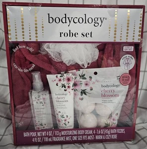 bodycology cherry blossom Robe Set 5 piece Unopened Box - Picture 1 of 4