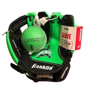 Franklin Sports 8.5" Air Tech Kids Teeball Baseball Left Hand Glove Green - Picture 1 of 6