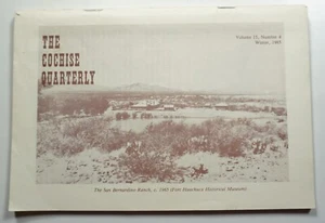 The Cochise Quarterly Vol 15 No 4 Winter 1985 History Cochise County Arizona - Picture 1 of 5
