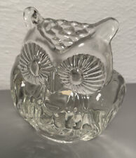Partylite Clear Glass OWL Votive Tealight Candle Holder 4" 