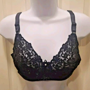 Wacoal Vintage Tapestry Lace Underwire Bra 38B BLACK 85109 Sheer Unlined Multi - Picture 1 of 8