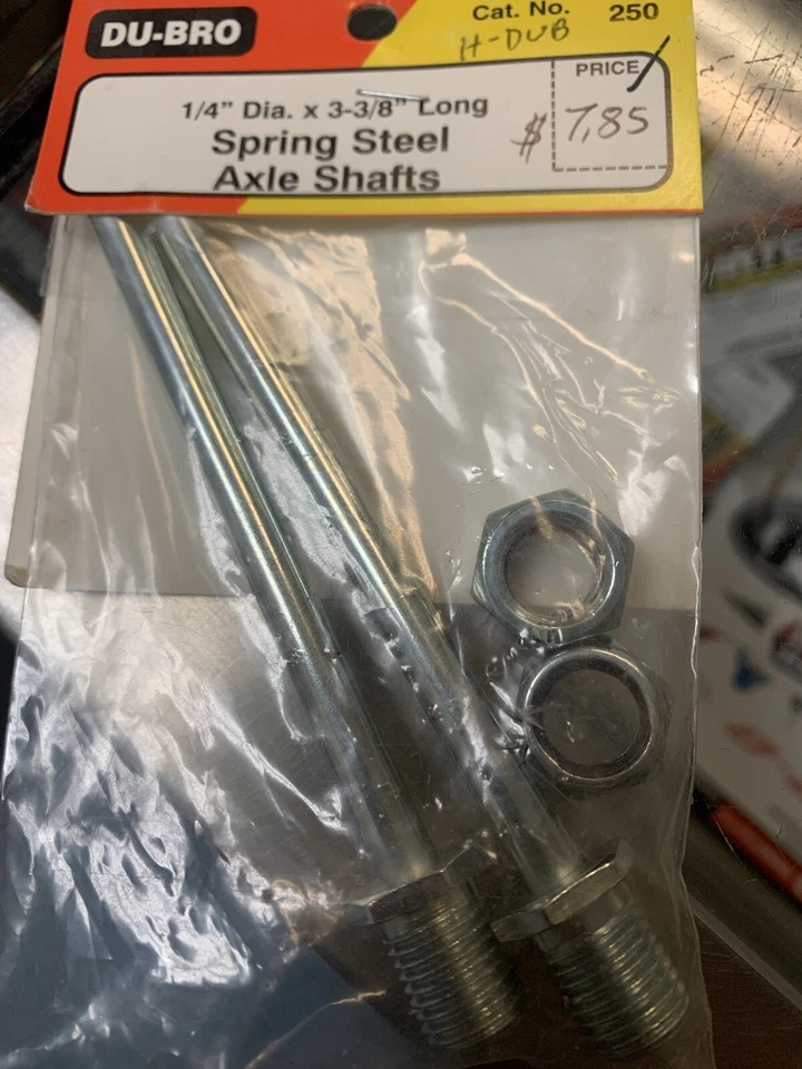 DU-BRO 250 1/4” Dia X 3-3/8 Long Spring Steel Axle Shaft Bag G  - Image 1 of 1