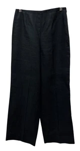 Ralph Lauren Blue Label 100% Linen Black Wide Leg High Rise Pants Women's 6 - Picture 1 of 7