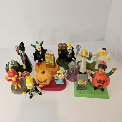 Vintage Simpsons Burger King Lot Of 8 Classic Spooky Halloween Figures Toy  - Image 1 of 4