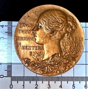 X446:  1897 Queen Victoria Large AE Medal : 1837-97 : x60 Year Reign - Picture 1 of 2