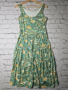 Peruvian Connection Jade Garden Tiered Sleeveless Pima Cotton Blend Size Small - Picture 1 of 11