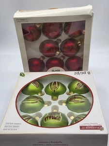 Posten Vintage Weihnachtsschmuck Limettenglas mit den meisten Kronen & rot "Celebrate It" lesen - Bild 1 von 15