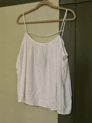 H&M White Strappy Tank Top Blouse Sleeveless Size XL Foto 1 de 4