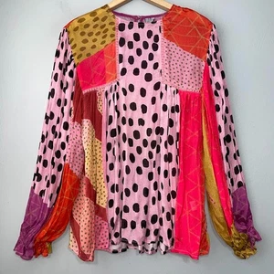 Blank London Top Size Small Funky Patchwork Artsy Festival Dopamine Clowncore - Picture 1 of 11