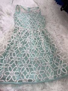 Speechless Girls' Light Green Dress Sz 12 Sleeveless with Lace White Trim - Picture 1 of 16
