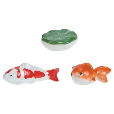  3 Pcs Koi Decor Floating Turtle Log Fish Tank Decorations Aquarium Ceramic - Image 1 of 4