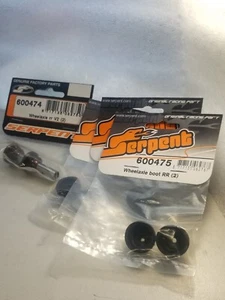 SERPENT 600474 WHEEL AXLE RR V2 (2) PLUS SERPENT 600475 WHEEL AXLE BOOTS RR (2) - Picture 1 of 3