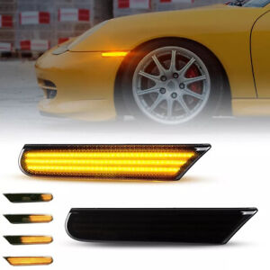 Sequential Smoked LED Side Marker Lights For 98-04 Porsche Boxster 986 911 996