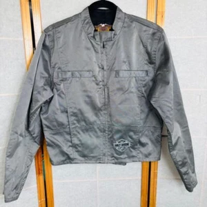 Womens Medium Harley Davidson Reflective Silver Mesh Biker Moto Jacket Metallic - Picture 1 of 13