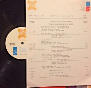 RADIO SHOW 7/13/88 #1's EARLY 70's: NILSSON, GILBERT O'SULLIVAN, MELANIE, STONES - Picture 1 of 2