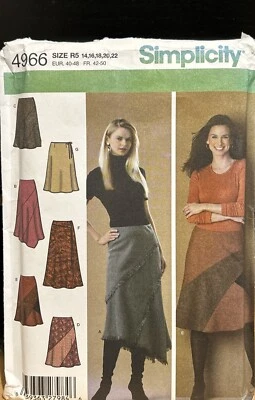 Simplicity Sewing Pattern 4966 Misses Flared Asymmetrical Skirts Size 14-22 UC - Image 1 of 2