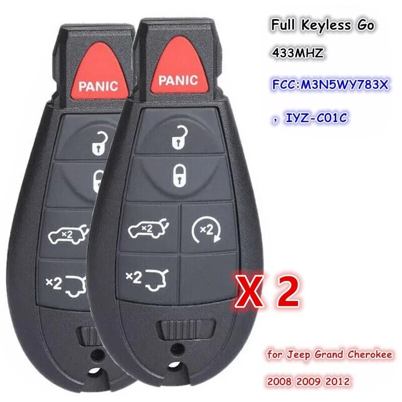 2X for Jeep Grand Cherokee 2008-2013 IYZ-C01C Keyless Fobik Smart Key Remote Fob Foto 1 de 4