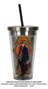 Fantastic Beasts Movie Newt Image 18 oz Insulated Stainless Steel Travel Cup NEW - Picture 1 of 1