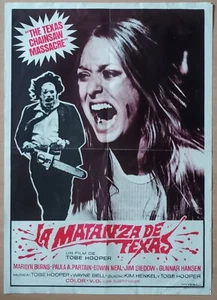 The Texas Chain Saw Massacre ORIGINAL Spanish '76 POSTER MAC bloody red rare art - Picture 1 of 3
