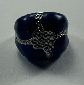 Vintage Ladies' Estate Find Fashion Ring Jewelry Blue Bling Size 6.5 - Picture 1 of 6
