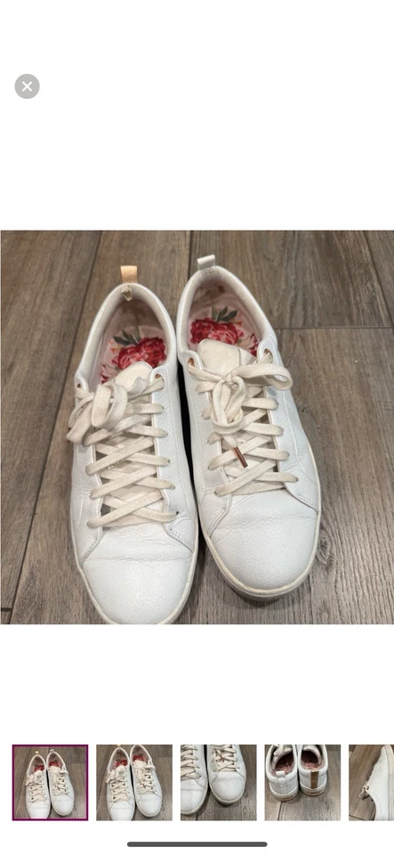 Tênis Ted Baker London Feminino Couro Dourado Branco Tamanho 10 - Imagem 1 de 4