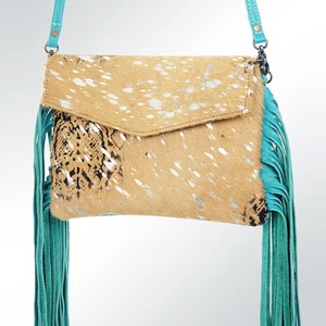 Bolso de mano AD American Darling sobre pelo en cuero genuino occidental para mujer - Imagen 1 de 5