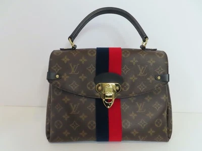 Bolso Louis Vuitton Marrón Monograma Lona/Rojo y Azul Terciopelo Rayas Georges MM Foto 1 de 4