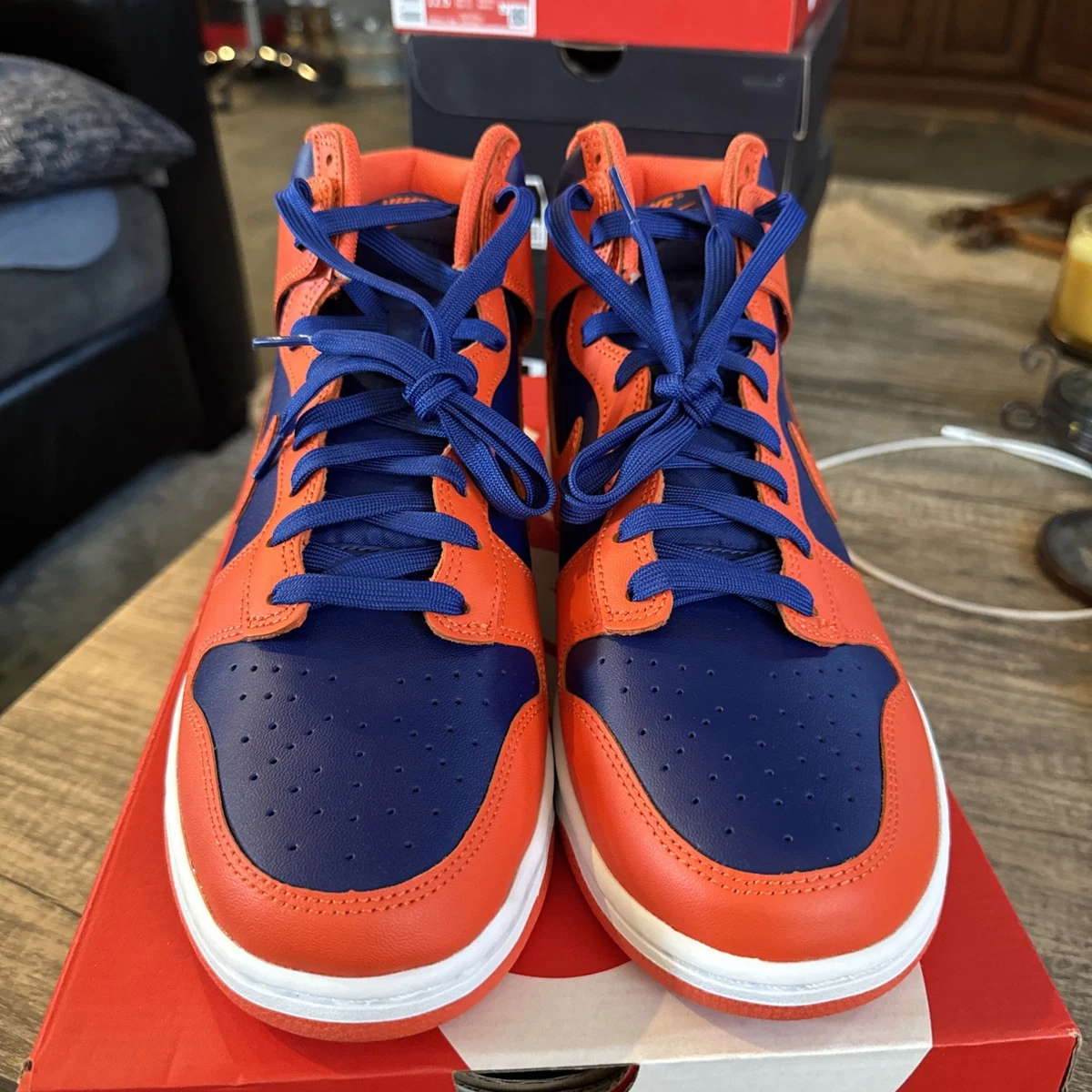 Nike Dunk High Retro Knicks Orange Deep Royal Blue Mens 11 DD1399