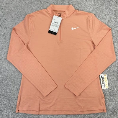 Nike Dri-FIT Pullover Mujer Mediano Naranja Golf Cuarto Cremallera UPF 40+ HF6586-844 Foto 1 de 4
