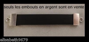 2 Attacchi Argento 825/1000 Creazione Collana Bracciale Per Cavo Gomma Piatto - Picture 1 of 1