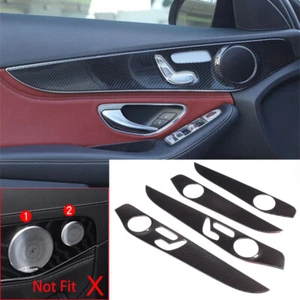 Carbon Fiber ABS Interior Door Panel Trim For Benz C GLC Class W205 X253 2016-21 - Bild 1 von 12