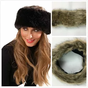 New Ladies Russian "FOX " Faux Fake Fur Hat HeadBand Winter Earwarmer Hat - Picture 1 of 4
