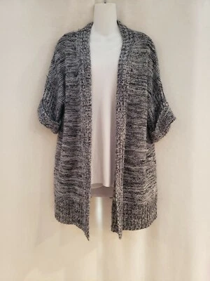 Estados Unidos Suéteres Cárdigan Mujer Talla S Gris Manga Corta Suéter Grueso Tejido Foto 1 de 4