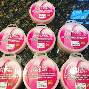 Seaguar Pink Label Fluorocarbon Salmon & Saltwater Leader Material 9 Options - Picture 1 of 14