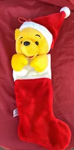 Disney's Winnie The Pooh X’mas Stocking Stuffed 3D Head Plush Holiday Toy 26” - Picture 1 of 11