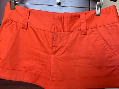 Shorts feminino Alice + Olivia laranja brilhante mistura de algodão verão Cady tamanho 8 - Imagem 1 de 4