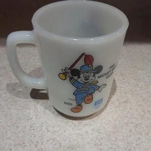 Anchor Hocking Mickey Mouse Club 1955 Mug Milk Glass Pepsi Fire King Vintage - Picture 1 of 5