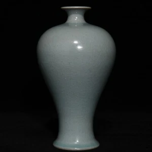 Jarrón de ciruela 7,7" China antiguo dinastía Song porcelana ru horno esmalte cian grieta de hielo - Imagen 1 de 9