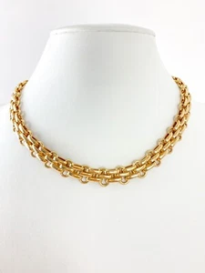VINTAGE CHRISTIAN DIOR GOLDFARBENE SCHÖNE COLLIER KETTE HALSKETTE - Bild 1 von 9