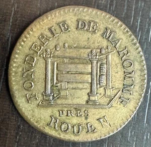 JETON MINES ET FORGES - FONDERIE DE MAROMME ROUEN 1790 - F.6345 - Picture 1 of 2