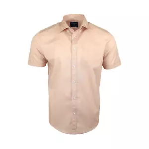 Camisa informal de vacaciones de verano de calidad de verano de ladrillo liso 100 % algodón C200 - Imagen 1 de 3