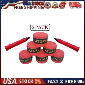 Tennisschläger Griffband, 6er Pack vorgeschnittenes Antirutsch Tennis Griffband, rot - Bild 1 von 12
