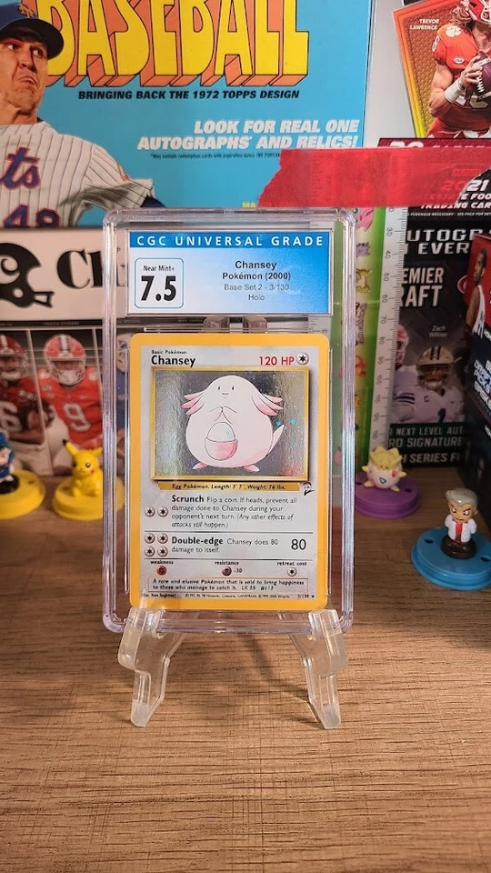CGC 7.5! Pokemon Chansey Holo (2000) Base Set 2 - 3/130 Holo - Image 1 of 2