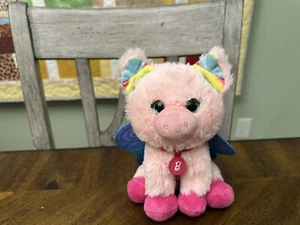 Barbie Cerdo Volador Peluche Rosa Peluche Alas Azules Juguete Suave Grandes Ojos Verdes - Imagen 1 de 3