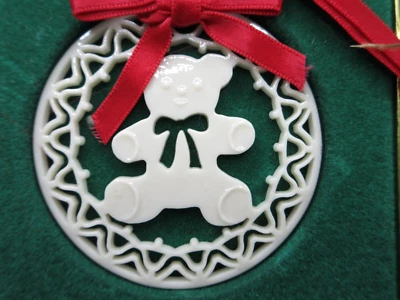 LENOX CHINA ~ OSO DE PELUCHE YULETIDE COPO DE NIEVE ~ 1986 ~ EN CAJA ~ RETIRADO Foto 1 de 4