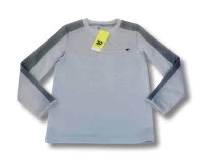 All in Motion Boys Pieced Crewneck Sweatshirt Silver Top- NWT- Sz: S (6/7) - Imagem 1 de 4